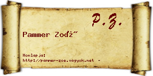 Pammer Zoé névjegykártya